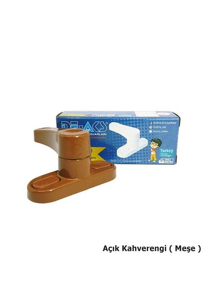 EYM 5 Pieces PVC Window Child Safety Security Lock With Pull Light Brown