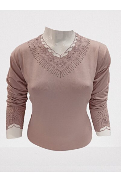 Nacar Kadın Pembe Rahat Kesim Penye