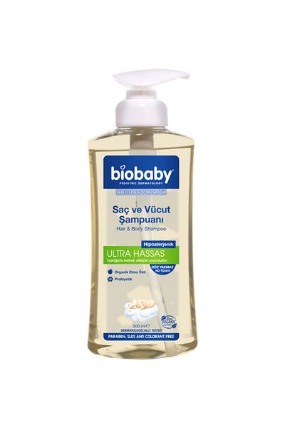 Biobaby Hair And Body Shampoo Hypoallergenic Apple Extract - 500 Ml