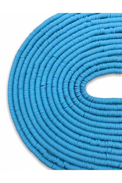 Hedef Bijuteri 6 مللي متر اللون الأزرق بوليمر كلاي فيمو حبة سلسلة ، 40 سنتيمت...