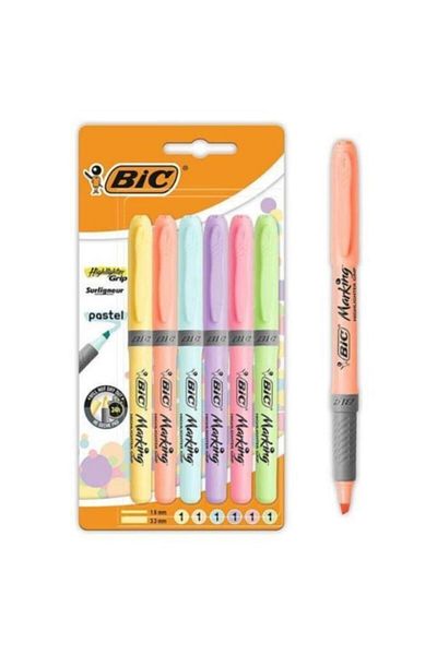 Bic 6-piece Pastel Blister - Marking Highlighter Grip