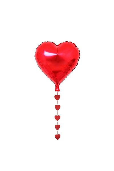 parti sürprizi Red Heart Foil Balloon and Tail