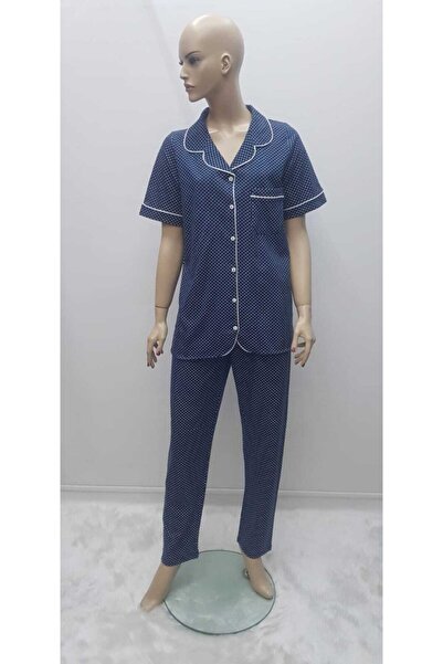 Nena Calin Жіночий піжамний комплект з коротким рукавом, застібкою спереду та...