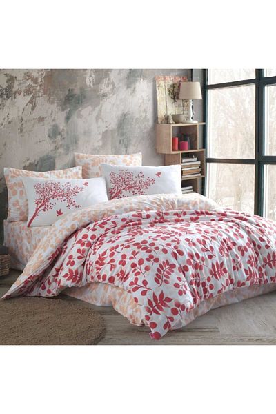 Hobby Silvia Red Double Duvet Cover Set - Ranforce