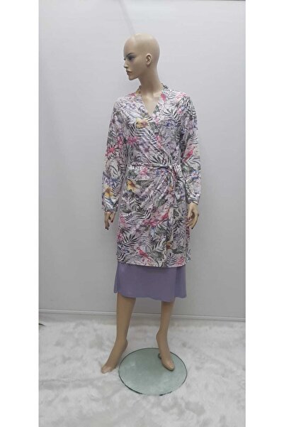 Nena Catherine Rope Strap Cămașă de noapte Set Negligee Liliac