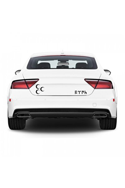 Sticker Sepetim Göktürkçe Türk Yazısı Ve Üç Hilal Oto Sticker Set