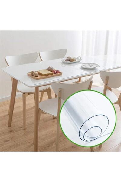 ERKSOLHOME Şeffaf Kalın Masa Örtüsü 1,2 Mm 70 Cm