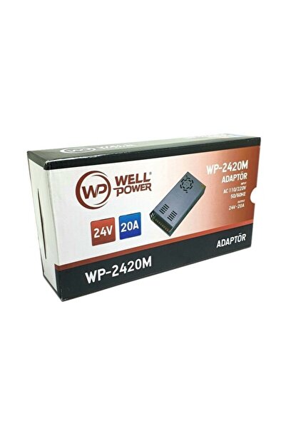 WELL POWER Wellpower Wp-2420m 24 Volt 20 Amper Metal Kasa Fanlı Adaptör 24v 20a Adaptör