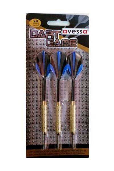 AVESSA Unisex Spor Malzemeleri - 20 Gr Pirinç 3 Lü Dart Oku Seti Mavi - Ap502