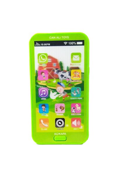Can Ali Toys Oyuncak Dokunmatik Cep Telefonu Türkçe Sesli 12 Fonksiyonlu Yeşil Hayvan Sesleri