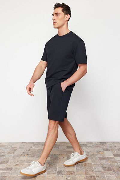 Trendyol Collection Sötétkék normál/normál szabású rövidnadrág és Bermuda TMNSS24SR00069