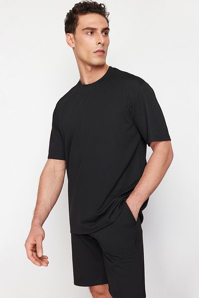 Trendyol Collection Μαύρο T-shirt Regular Cut - TMNSS24TS00258