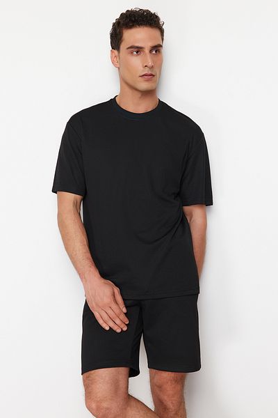 Trendyol Collection Μαύρο T-shirt Regular Cut - TMNSS24TS00258
