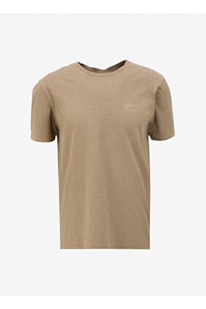 Jeep Deve Tüyü Erkek Bisiklet Yaka Relaxed Baskılı T-Shirt C4SM-TST4707