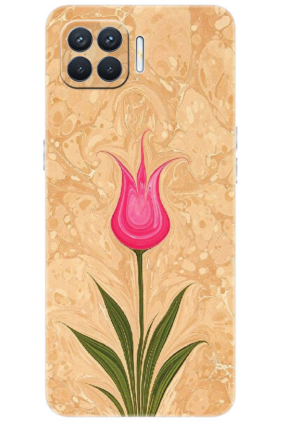 OPPO Reno 4 Lite (CPH2125) Uyumlu Kılıf Desen Baskılı Silikon Lale Tasarım ST...