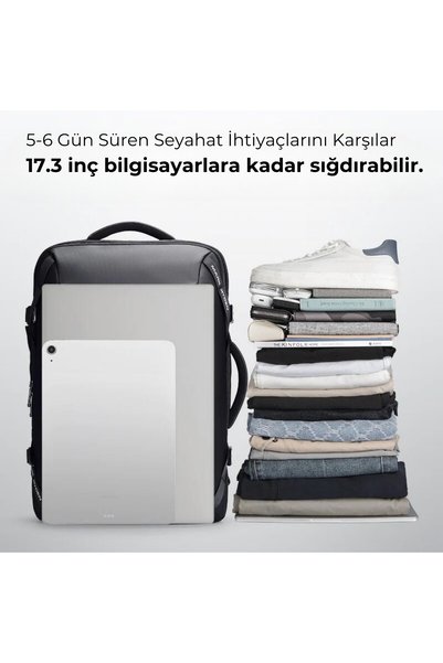 Mark Ryden Infinitely Genişletilebilir Çoklu Bölmeli Laptop Giysi Gri Renk Sırt Çantası G1_MR9993_KR