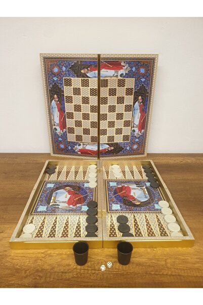 PASHA HOME HATEM TAVLA KAPLUMBAĞA TERBİYECİSİ KAPLAMA TAVLA SEDEFLİ TAVLA MDF...