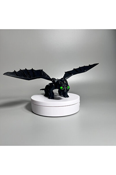 FigürDizayn Dişsiz (toothless) Ejderhanı Nasıl Eğitirsin Hareketli Figürü - 20 Cm ( 1 Adet ) ( Siyah )