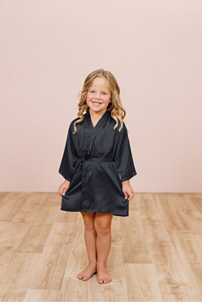 INDRESS STUDIO Kız Çocuk Saten Sabahlık Kimono Kaftan