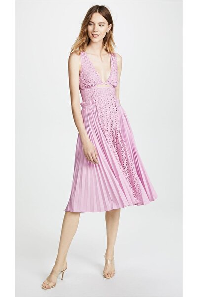 nish for you Mor Midi Tasarım Elbise