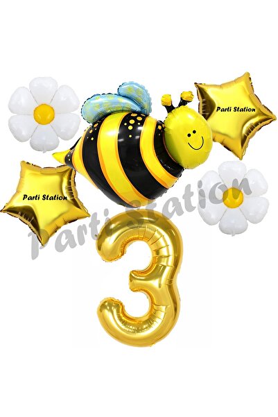 Parti Station مجموعة بالونات بمفهوم النحل والبابونج بعمر 3 سنوات - بالون عيد ...
