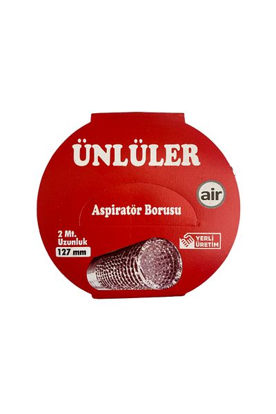 ünlüler أنبوب شفاط 127 مم مع سلك ألومنيوم (القطر: 127 مم) (2 متر)