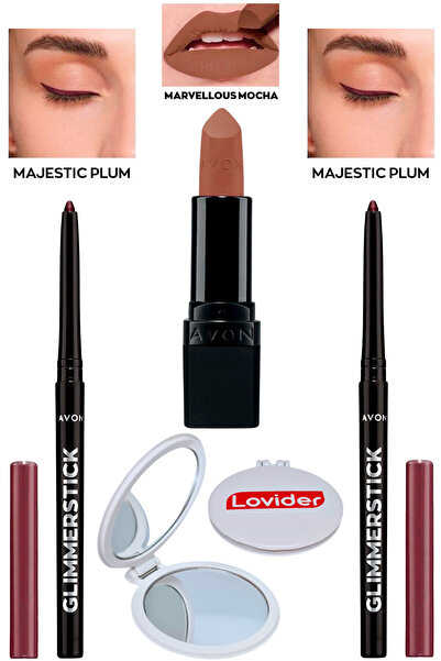 AVON قلم عيون مصعد ماجستيك بلوم 2 قطعة + أحمر شفاه مارفيلوس موكا غير لامع + م...