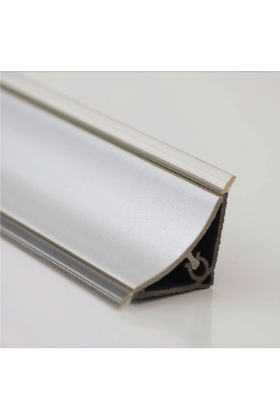 A1 Süpürgelik Pvc Profil İç Bükey Kaplamalı Metalik Gri