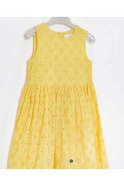 OliveYouMom Scallop Detailed Woven Girl's Dress