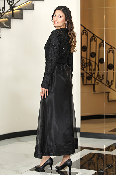 ELBENMODA Ορχιδέα Άμπα Γκρουπ & Δαντέλα Τοπ & Οργανζέ Φούστα και Κρέπ Φόρεμα