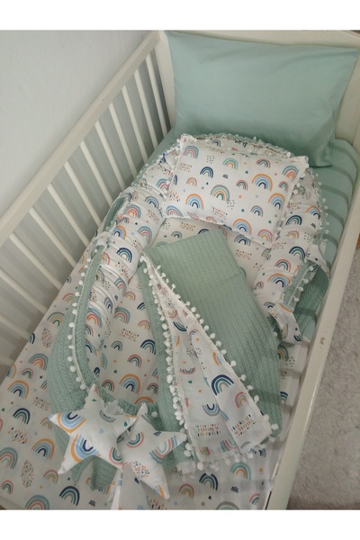 Wenaris سرير أطفال بتصميم فاخر من Babynest، سرير أطفال من جانب الأم، وسادة وب...