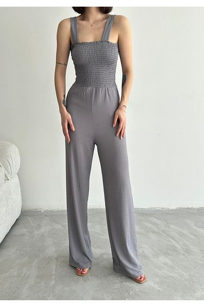alenmoda Rochie salopetă înfășurată cu guler pătrat cu bretele