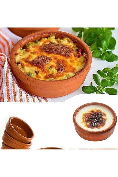 MELHOME Rice Pudding Bowl Food Casserole 16cm Round 2 Pieces Soil and Black (Black)