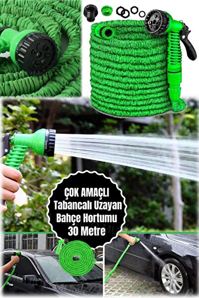 Munico Kopmaz Patlamaz Bahçe Yazlık Araba Yıkamak İçin Uygun 30 Metre Püskürtme Bahçe Hortumlu Tabancası