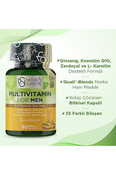 Nature's Supreme فيتامينات متعددة للرجال 30 كبسولة 8681763380053