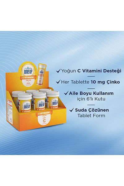 One Up Vitamin C Zinc 10 - Effervescent Tablet 6 Pieces Box