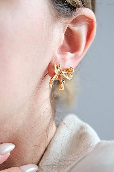 AURRARİ Altın Kaplama Fiyonk Küpe