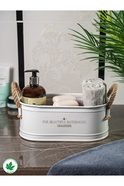 linmetal İp Kulplu Baton Metal Banyo Düzenleyici, Banyo Organizeri (For Beaut...