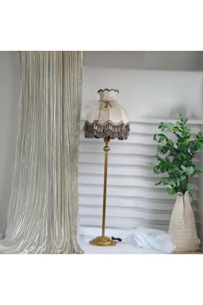 ROSA BIANCA CASA Klasik Lambader ALTIN Ayak VİZON Şapka 170cm.