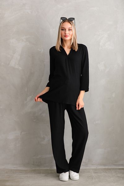 Miss Dünya Lissa Pregnant and Maternity Long Sleeve V-Neck Top and Bottom Set
