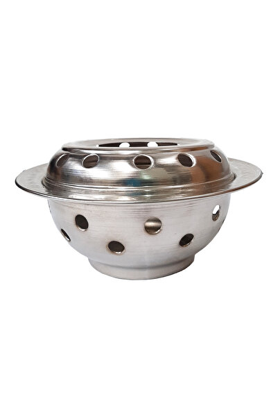 TURNA BAKIR Turna Bakır Osmanlı Çaydanlık Isıtıcı 22 Cm Düz Nikel Turna4203-2