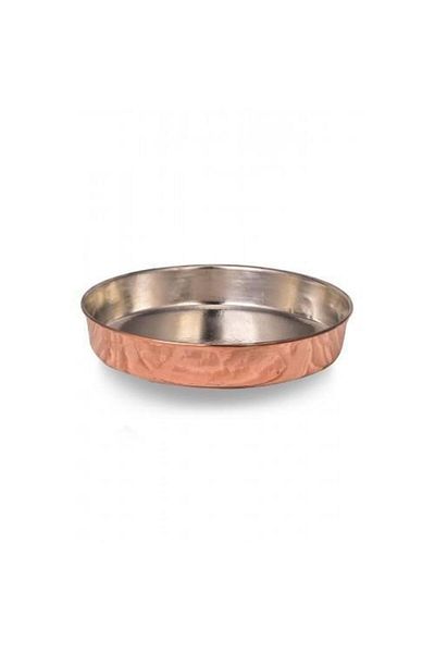 TURNA BAKIR Turna Copper Side by Side Round Baking Tray 20 Cm Hand Forged Red Turna4846-1