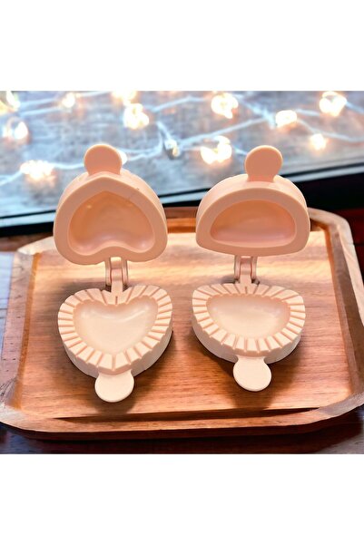 LUCKYHOMES 2 Pieces Pink Plastic Mini Heart Shaped Tart Mold