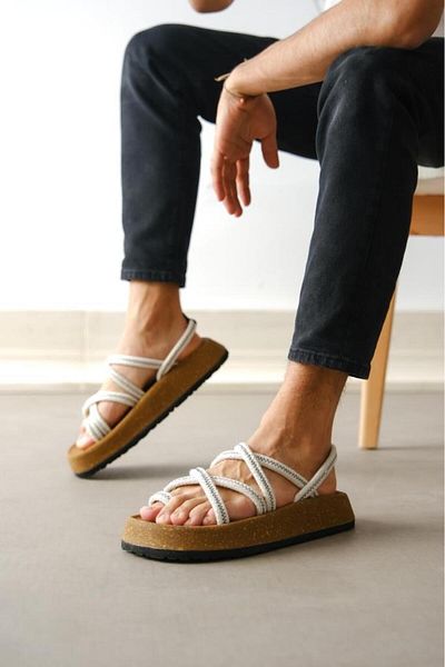BPM BA0343 Ανδρικά Bodrum Rope Rope Sand Beige Casual σανδάλια