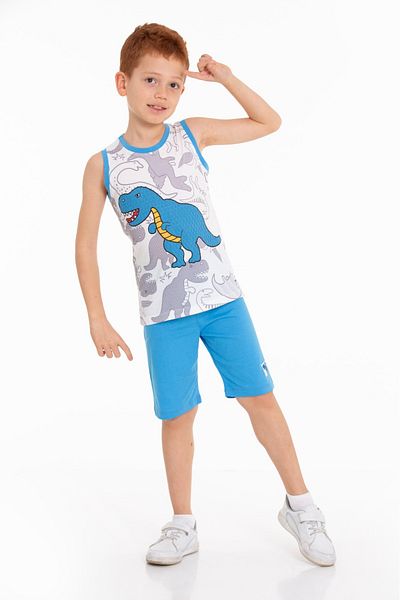 CiciTime Çocuk Modası Set casual Capri cu jumătate de mânecă și pantaloni scurți cu mânecă zero pentru băieți