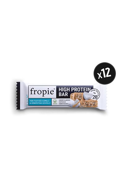 FROPİE Vegan High Protein Bar - Peanut Butter & Coconut 40Gr X12