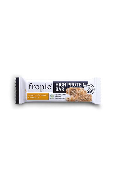 FROPİE Vegan High Protein Bar - with Peanut Butter & Hazelnut 40Gr X12