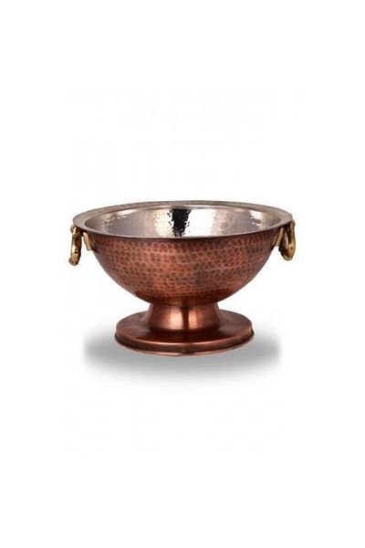 TURNA BAKIR Turna Copper Punch Presentation Bowl 32 Cm Hand Forged Oxide Turna2562-3