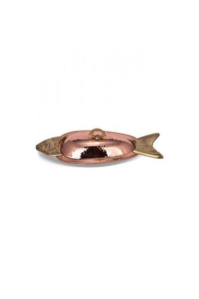 TURNA BAKIR Crane Copper Orkinos Lid Fish Presentation Plate 60 Cm Hand Forged Red Crane5834-1