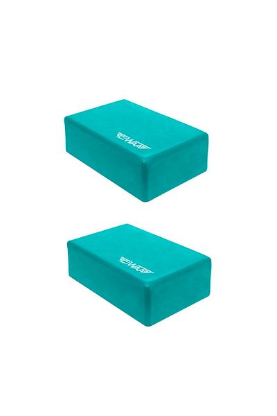 CIWAA Double Yoga Block - 2 Yoga Blocks - Eva Yoga Block Set Turquoise